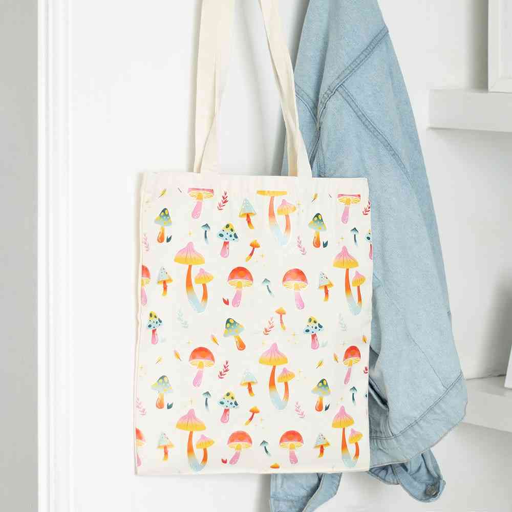 Something Different - Funky Fungi Mushroom Print Polycotton Tragetasche - Mehrfarben